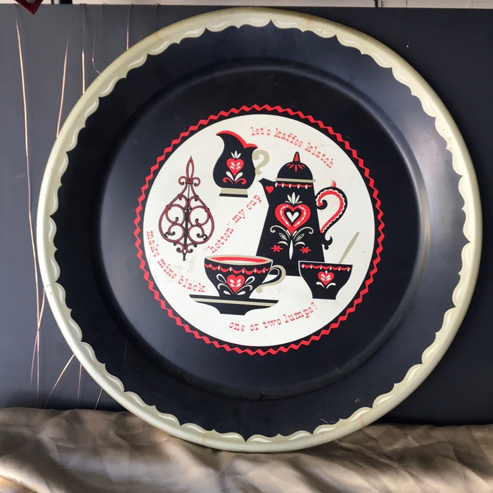 Vintage 50’s Large Metal Serving Tray